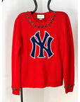 Gucci Womens NY Yankees Wool Red Sweater Pullover