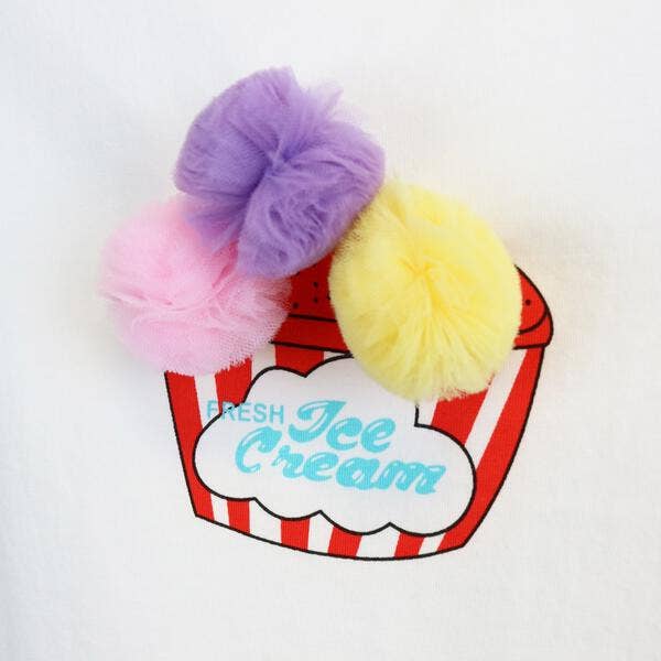 Doe a Dear Pom Pom Ice Cream Tee Top