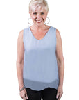 Tina Stephens Made In Italy Dina Silk V-Neck Tank
