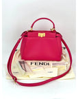 Fendi Mini Peekaboo Pink Leather Hand Shoulder Bag
