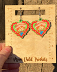 Strawberry Shortcake Hand Painted Wood Dangle Earrings