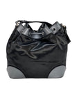 CHANEL Satin CC Large Black Bucket Shouler Bag