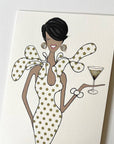 s.e. hagarman Polka Dot Martini Gal Greeting Card