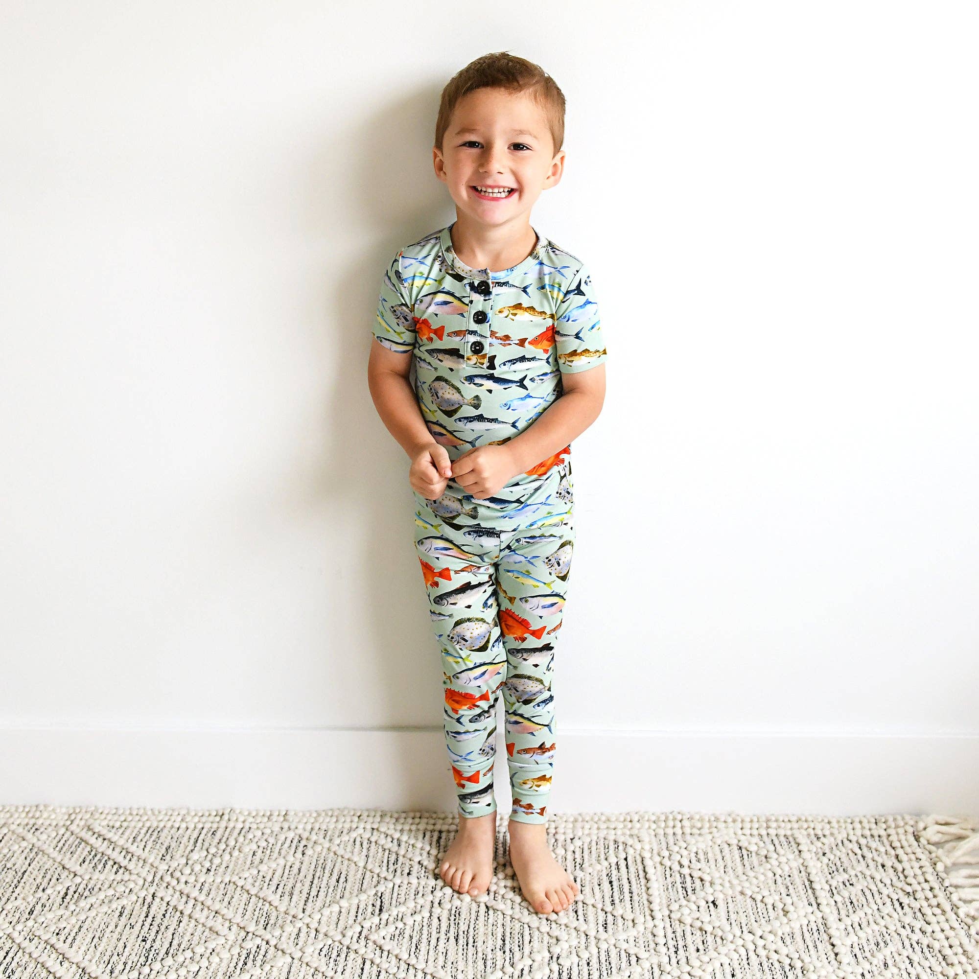 Bamboo Pajama Kids Clothing Sleepies Toddler 2PC Set Tommy Fish
