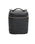 Chanel Vanity Cosmetic Case Black Caviar Leather Bag