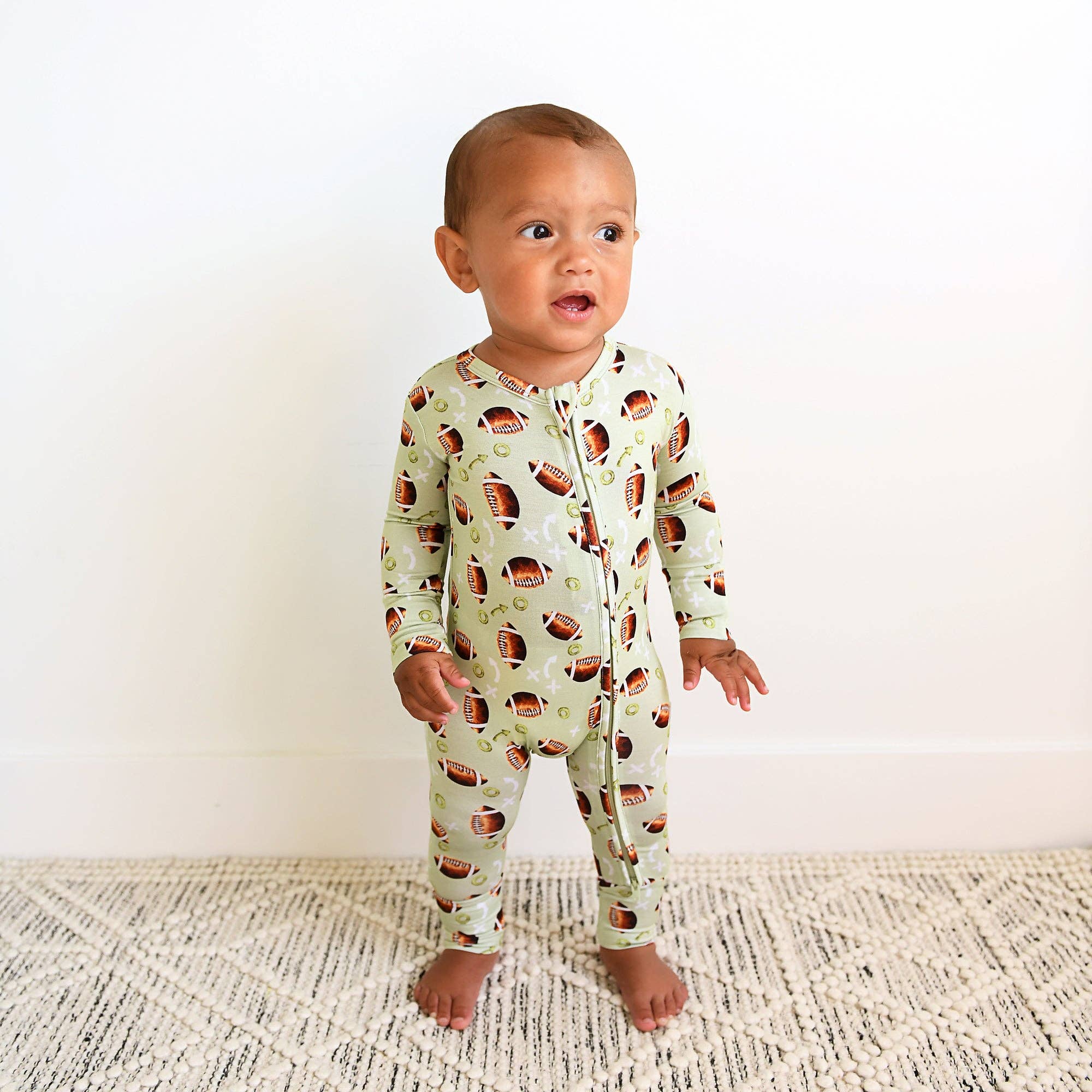 Bamboo Baby Pajama Sleepies Little Baby Zip Madden Football
