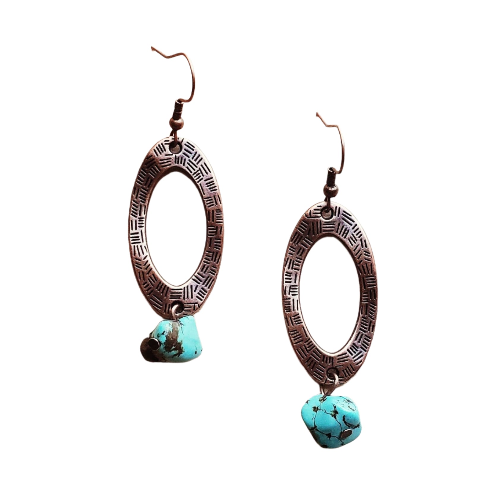 Blue Turquoise Drop Earrings 204k