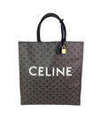 Celine Triomphe Vertical Cabas Black Monogram Canvas Tote