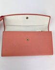 Fendi Continental Pink Leather Wallet Clutch