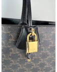 Celine Triomphe Vertical Cabas Black Monogram Canvas Tote