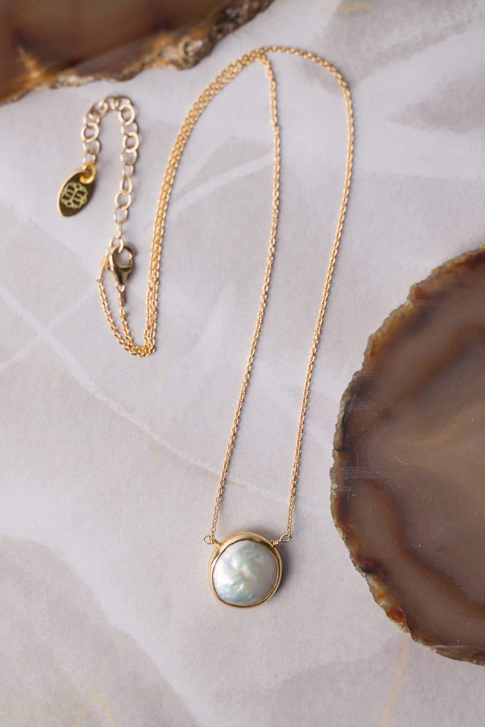 Favorites 16.5-18.5&quot; Coin Pearl Focal Necklace