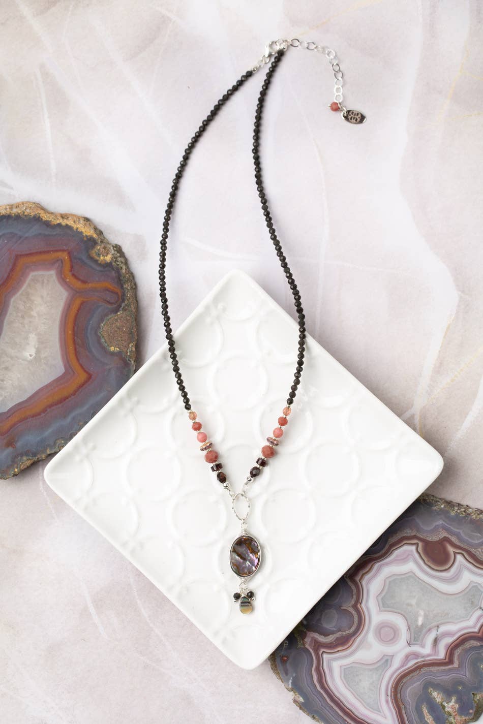 Cat's Eye and Czech Glass Necklace