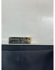 Bottega Veneta Intreciato White Leather Shoulder Clutch Bag