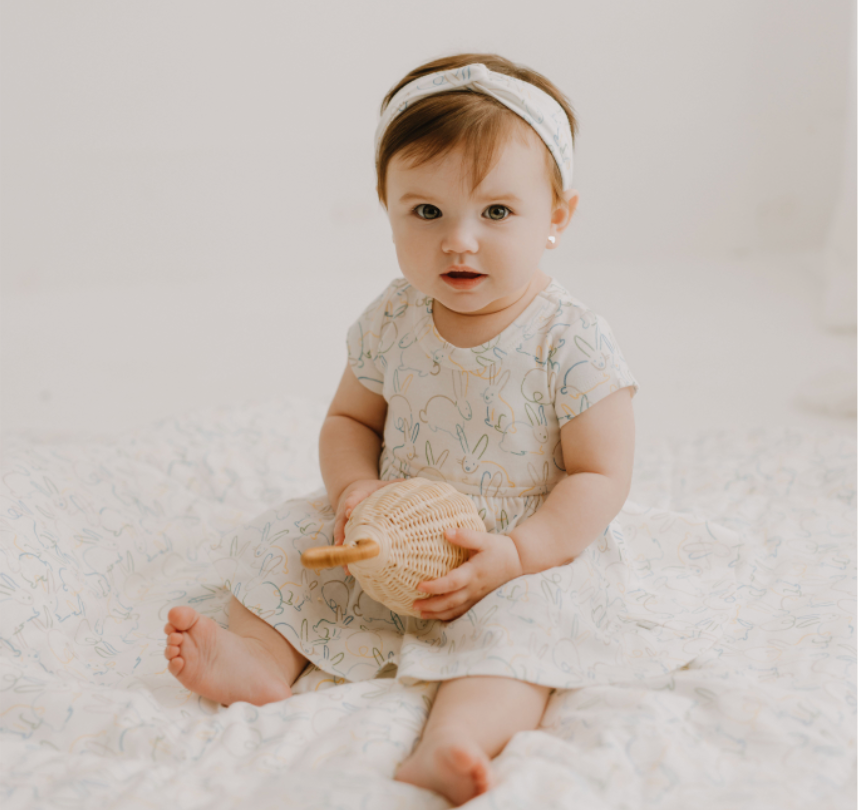 finn + emma Bunny Delight Organic Cotton Twirl Dress
