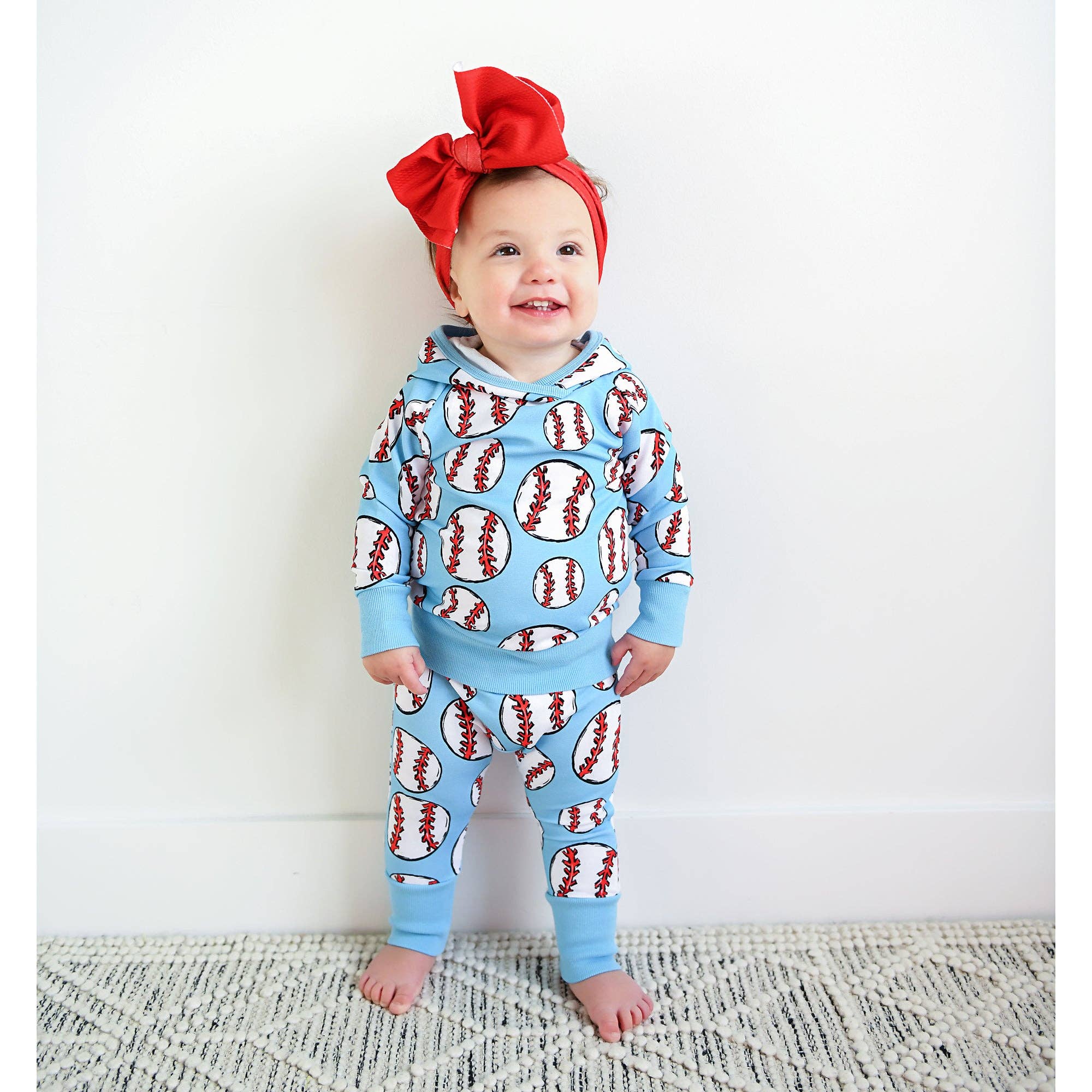 Children Kids Clothing Sweatsuit 2PC Hoodie Set Bambino Baseball