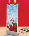 Flatyz Santa In Snow with Present Sack Candle