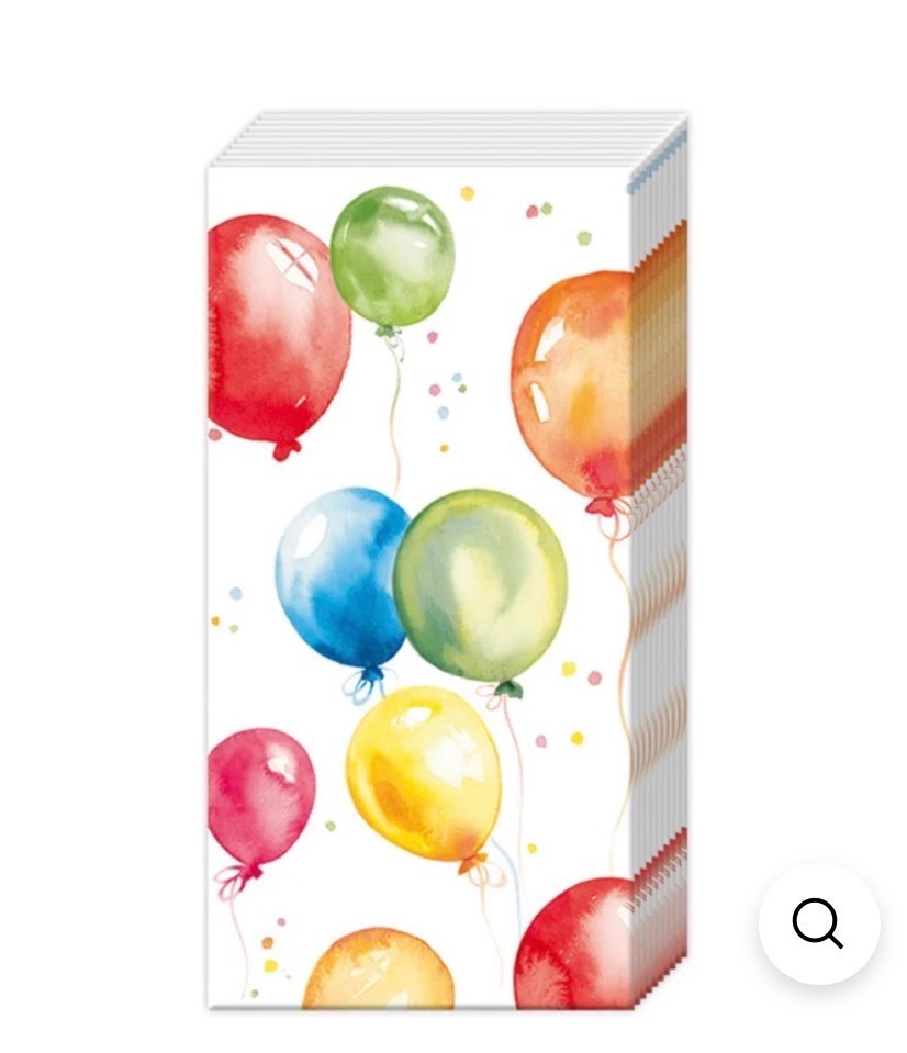 Birthday Balloons Pocket Tissues
