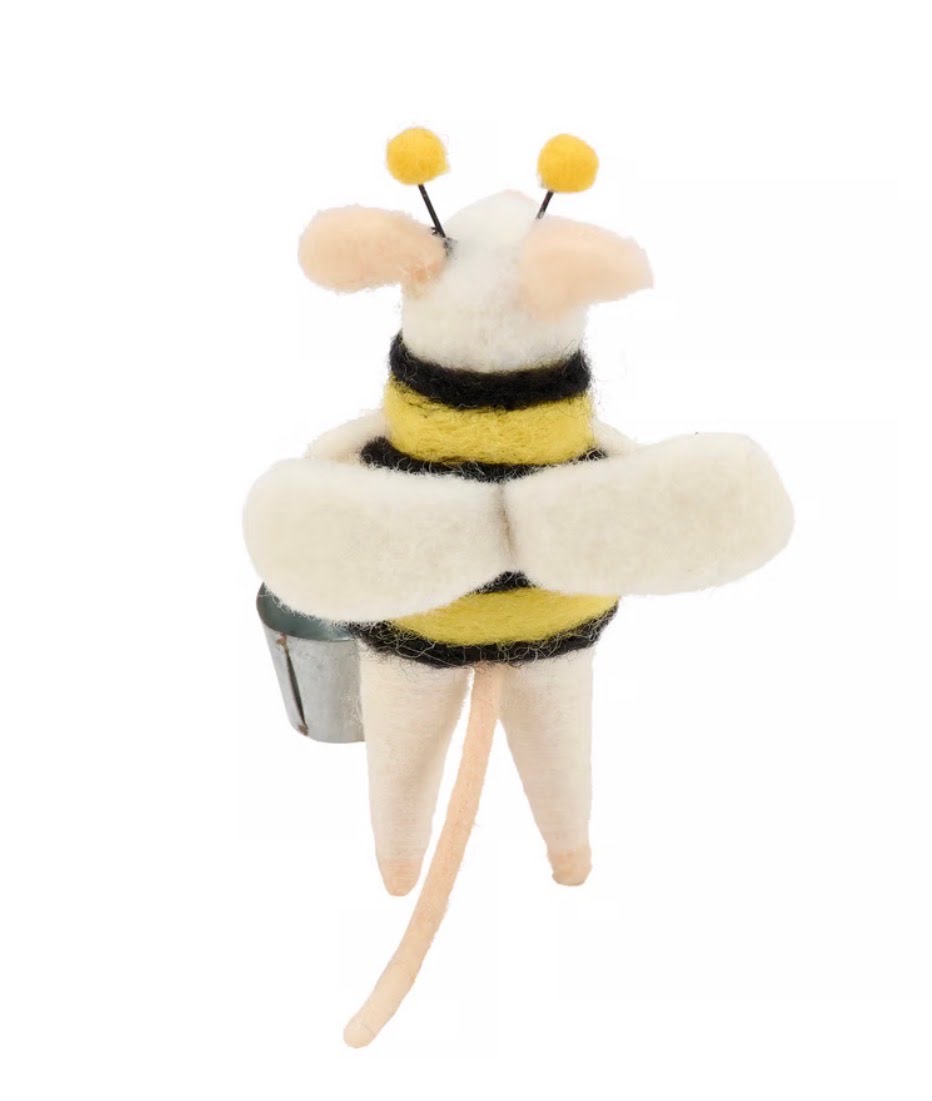 Bee Mouse Critter Ornament