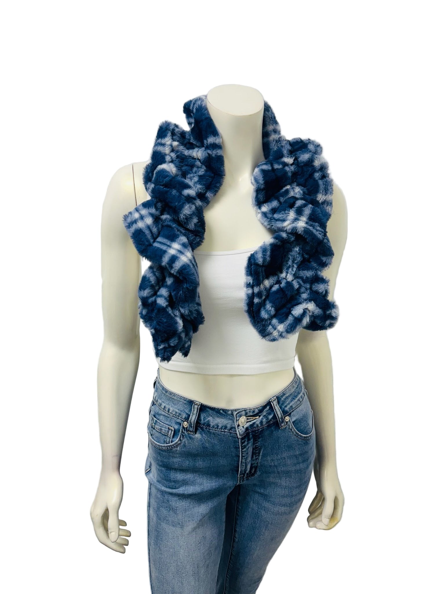 Blue Plaid Scarf
