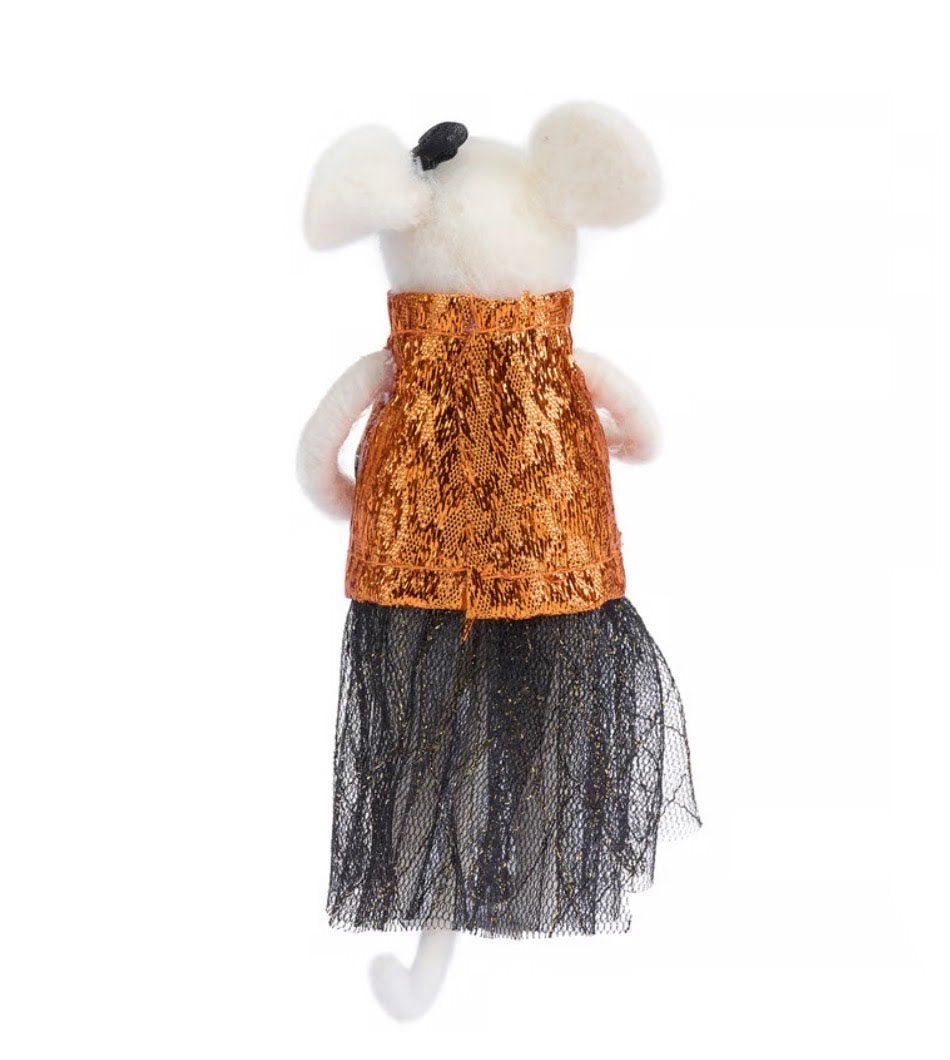Skull Dress Mouse Critter Halloween Ornament
