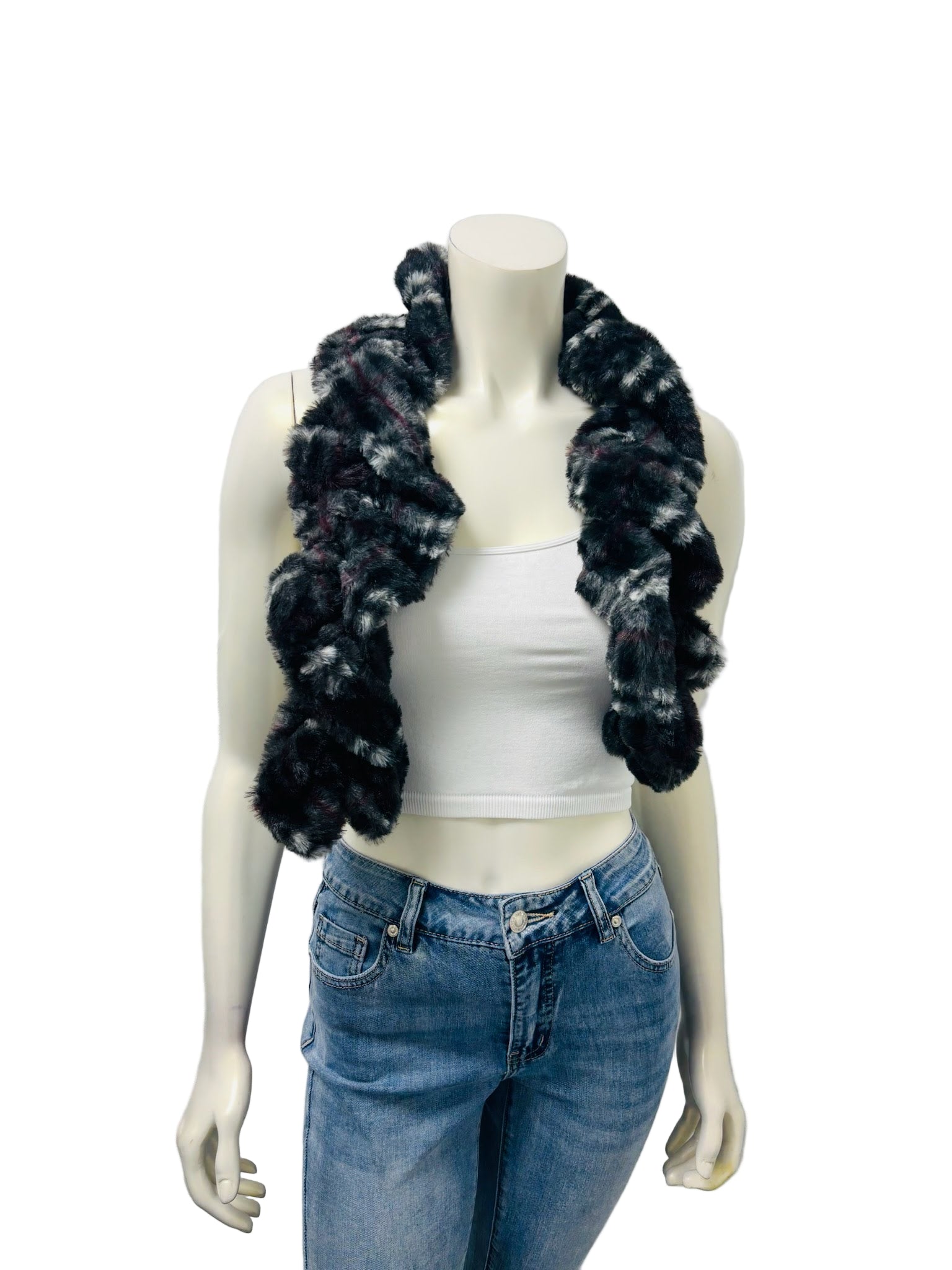 Black and White Plaid Scarf