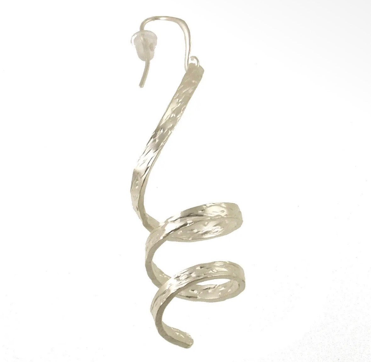 Silver Spiral Streamer Earrings
