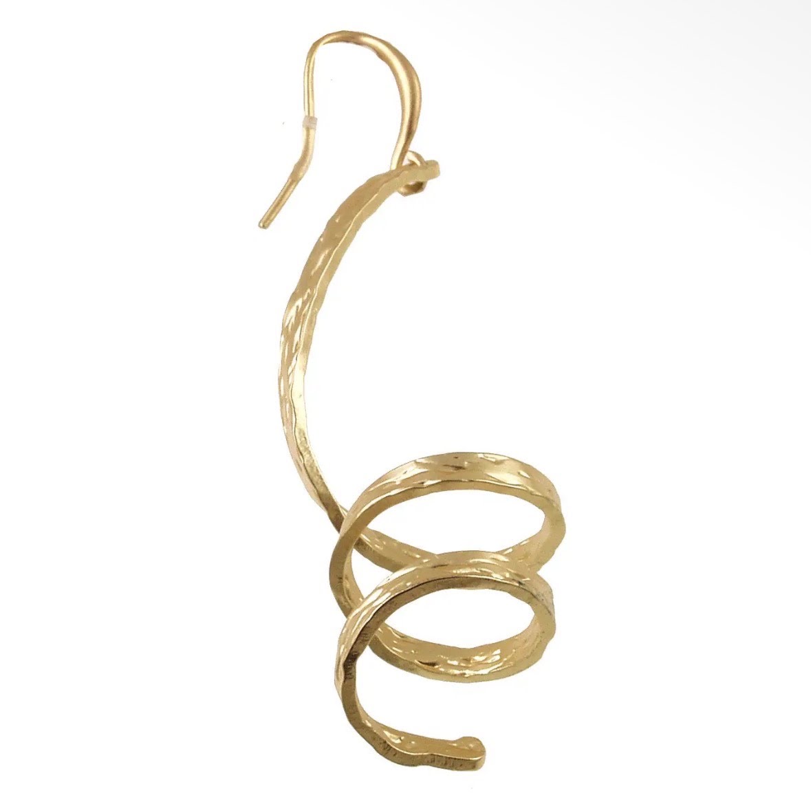 Gold Spiral Streamer Earrings