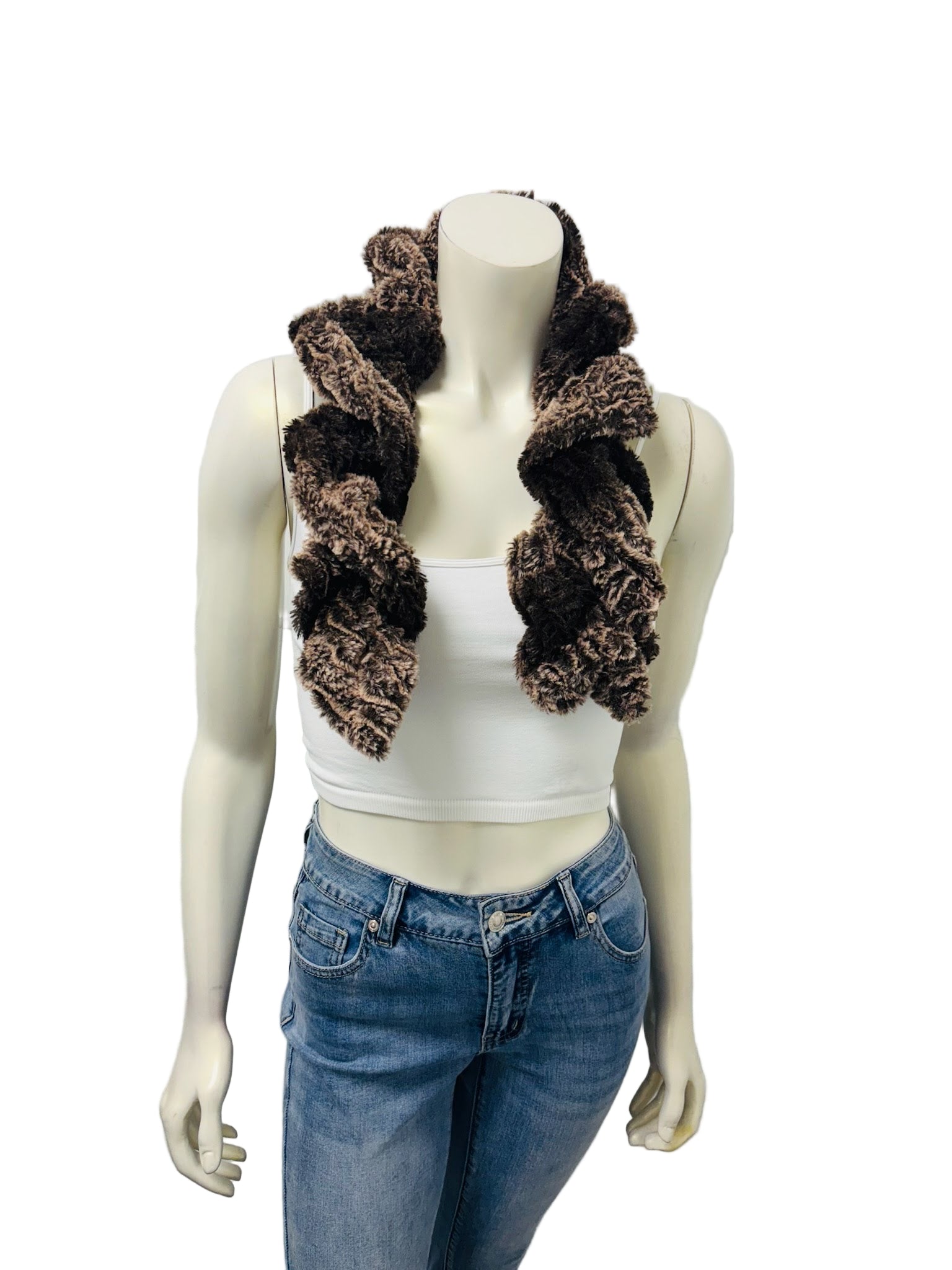Brown Faux Fur Scarf