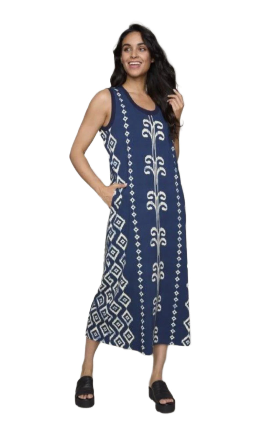 Carre Noir Dress Vertical Print 7923