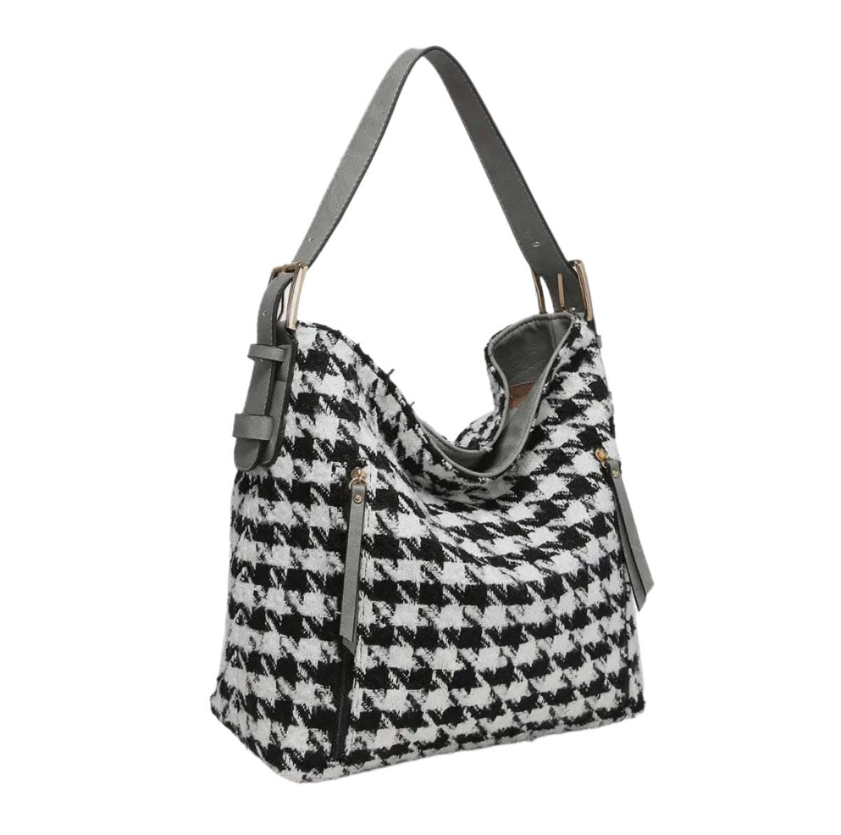 JEN &amp; CO. Alexa Houndstooth Hobo Bag