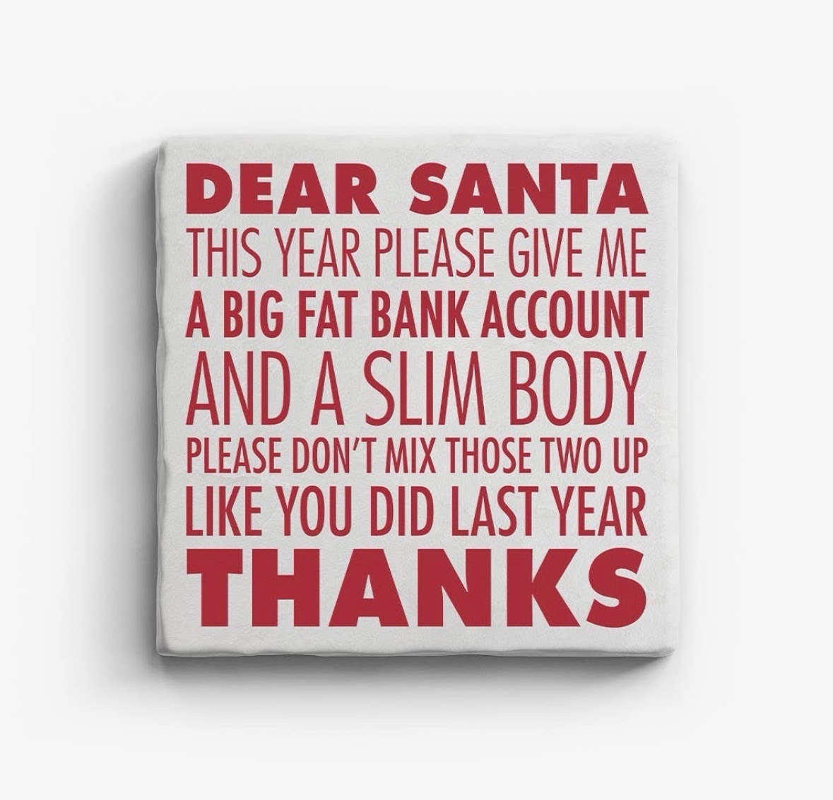 Dear Santa Marble Coaster