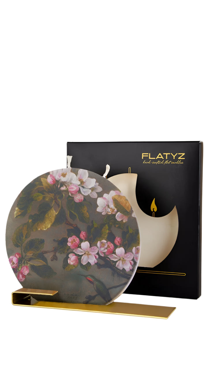 Flatyz Heade Hummingbird &amp; Apple Blossoms Candle
