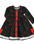 Gigi and Max Kane Tartan & Ruby Dot Button Dress