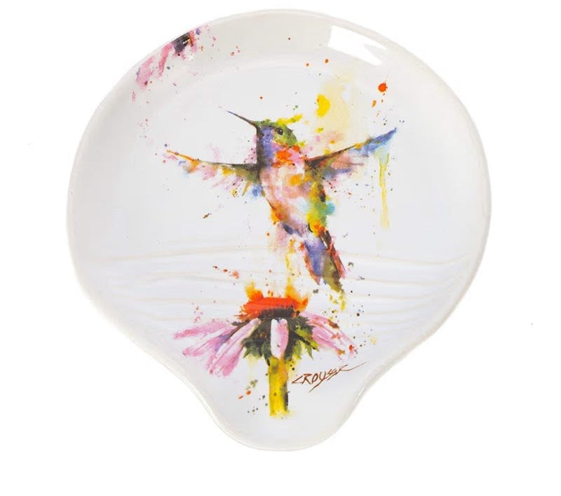 Dean Crouser Hummingbird Stoneware Spoon Rest