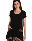 Frank Lyman Leopard Print Pocket Top 266152