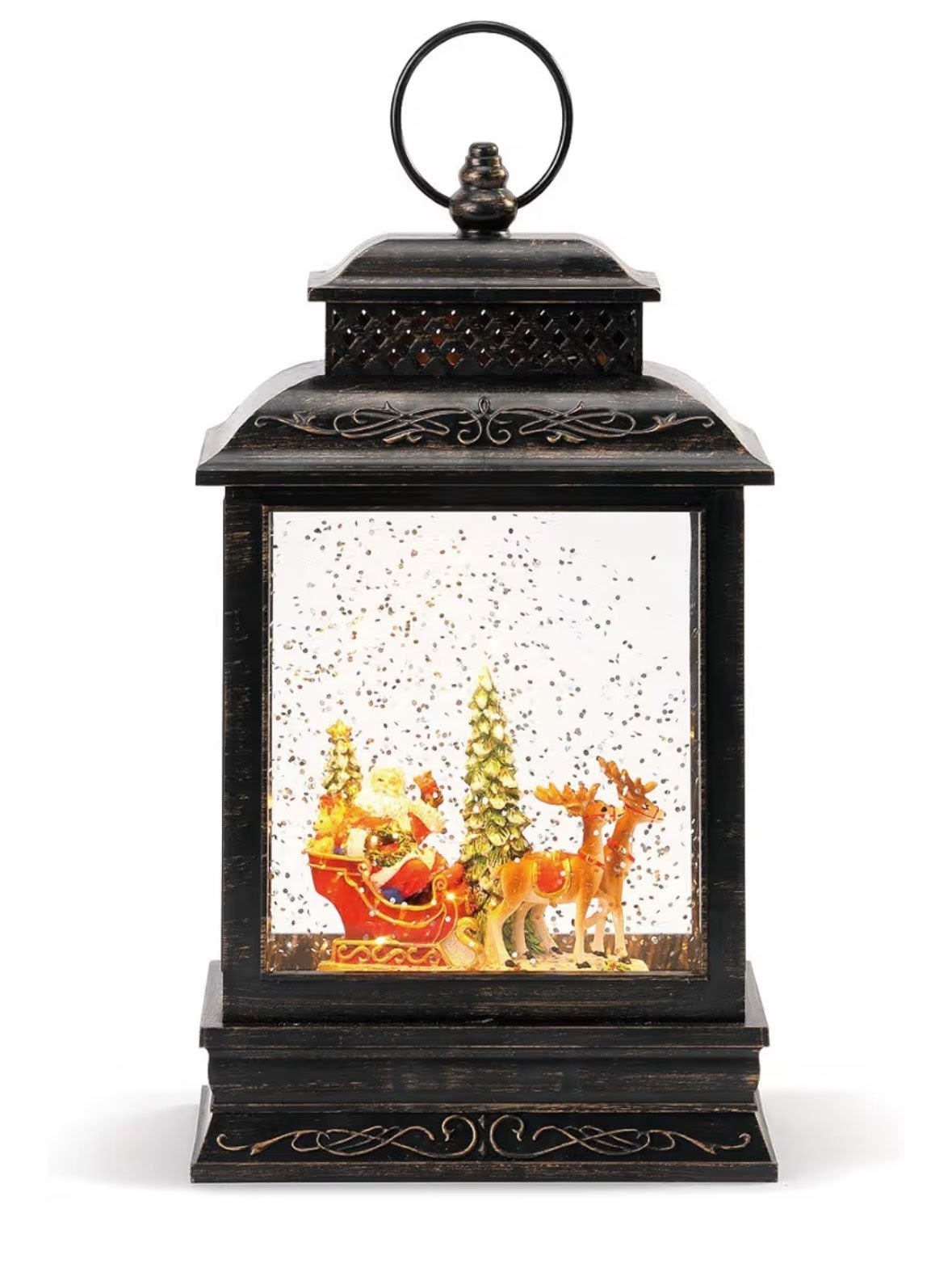 Santa And Sleigh Musical Lantern