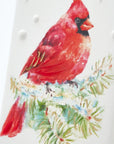 Flatyz Snowy Cardinal on Pine Branch Candle