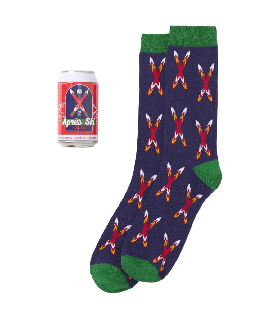 Crossed Skis Beer Can Socks