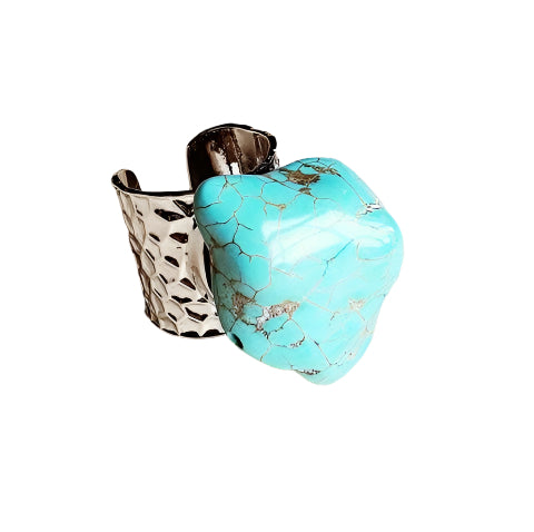 Turquoise Chunk on Cuff Ring