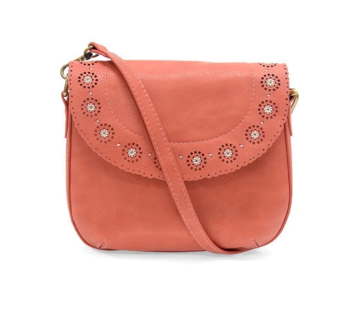 Joy Susan Lazer Cut Daisy Flap Crossbody