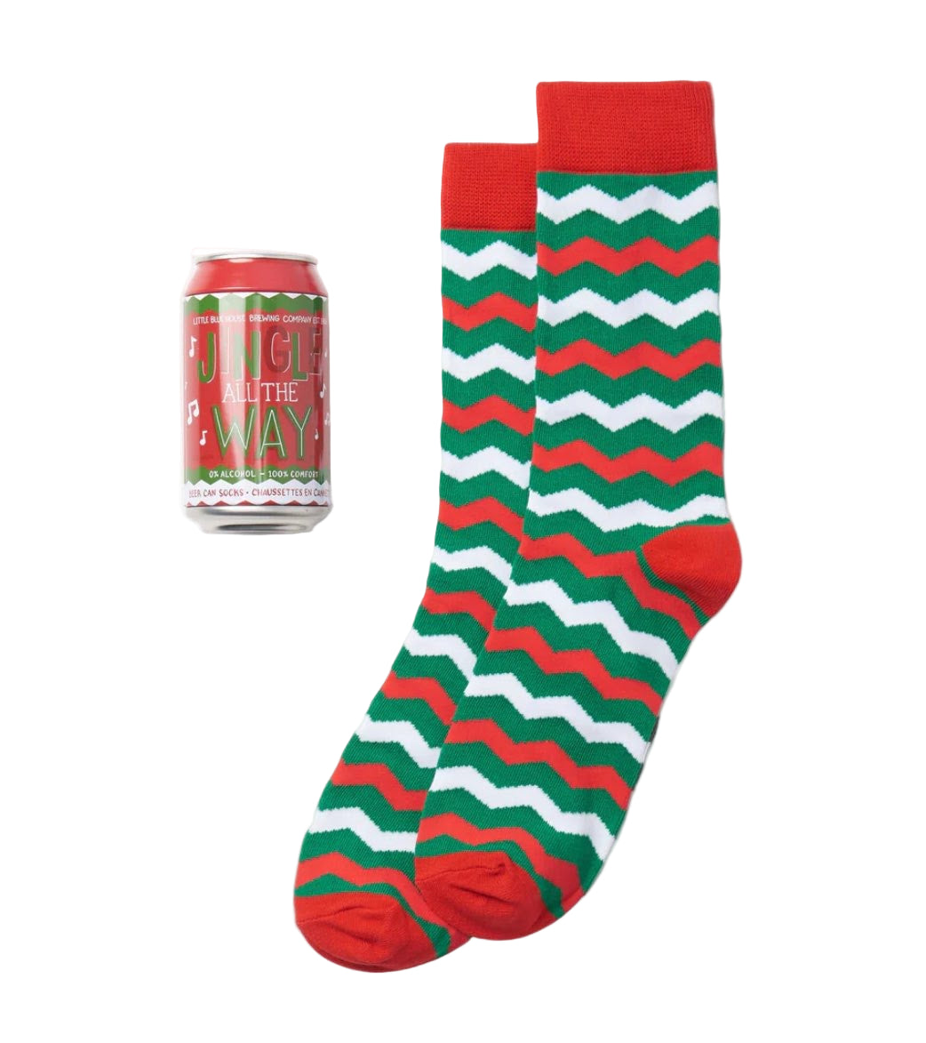 Jingle All The Way Beer Can Socks