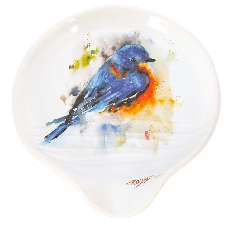 Dean Crouser Bluebird Stoneware Spoon Rest