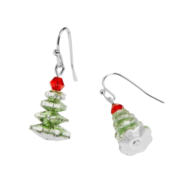 Beaded Christmas Tree Earrings
