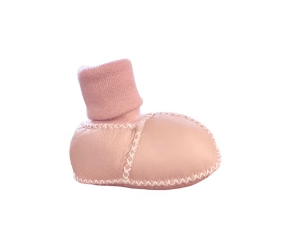 Baby Girl Powder Pink Sheepskin Booties