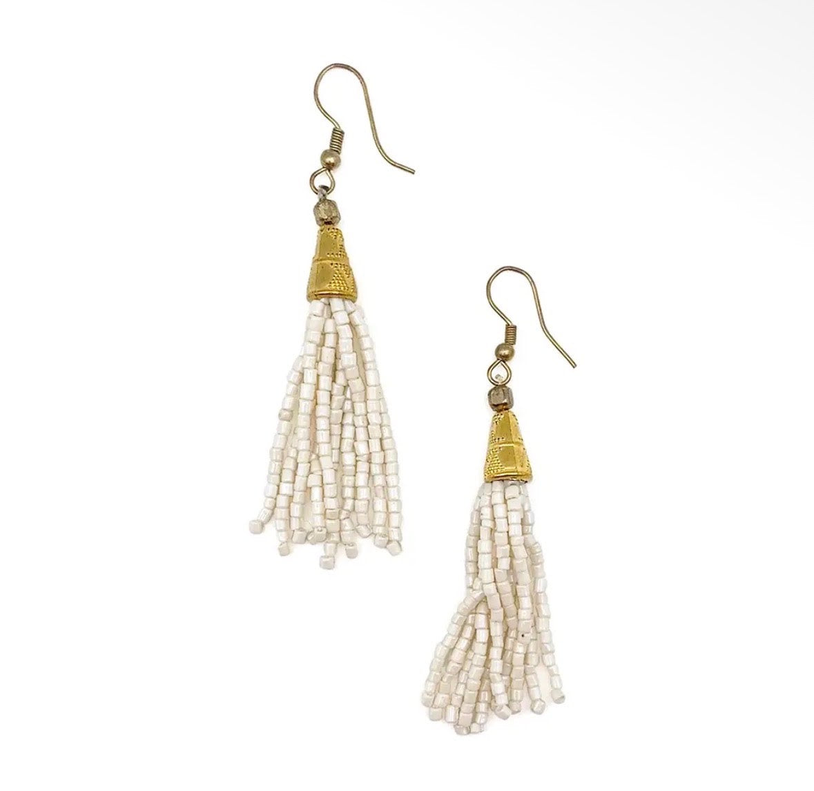 Anju White Waterfall Earrings