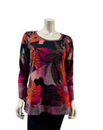 Variations Sunset Floral Burnout Top V7759