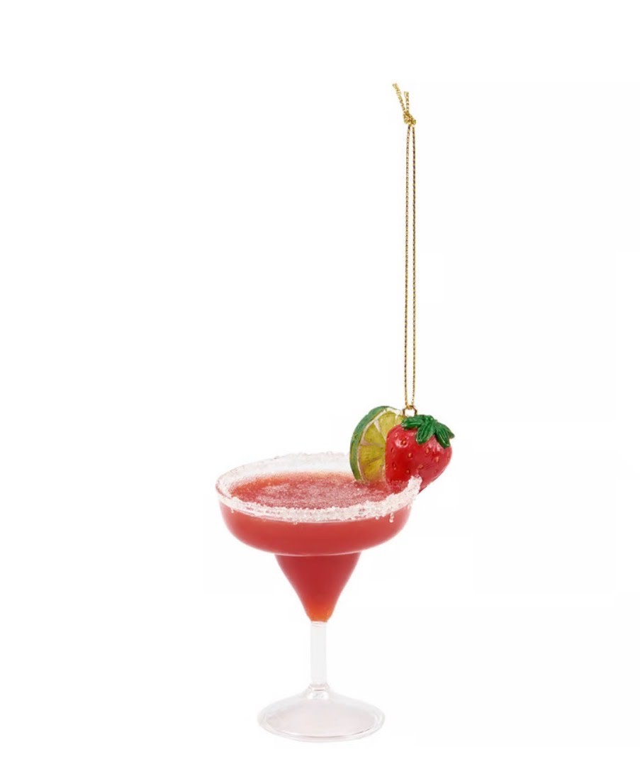Strawberry Margarita Glass Ornament