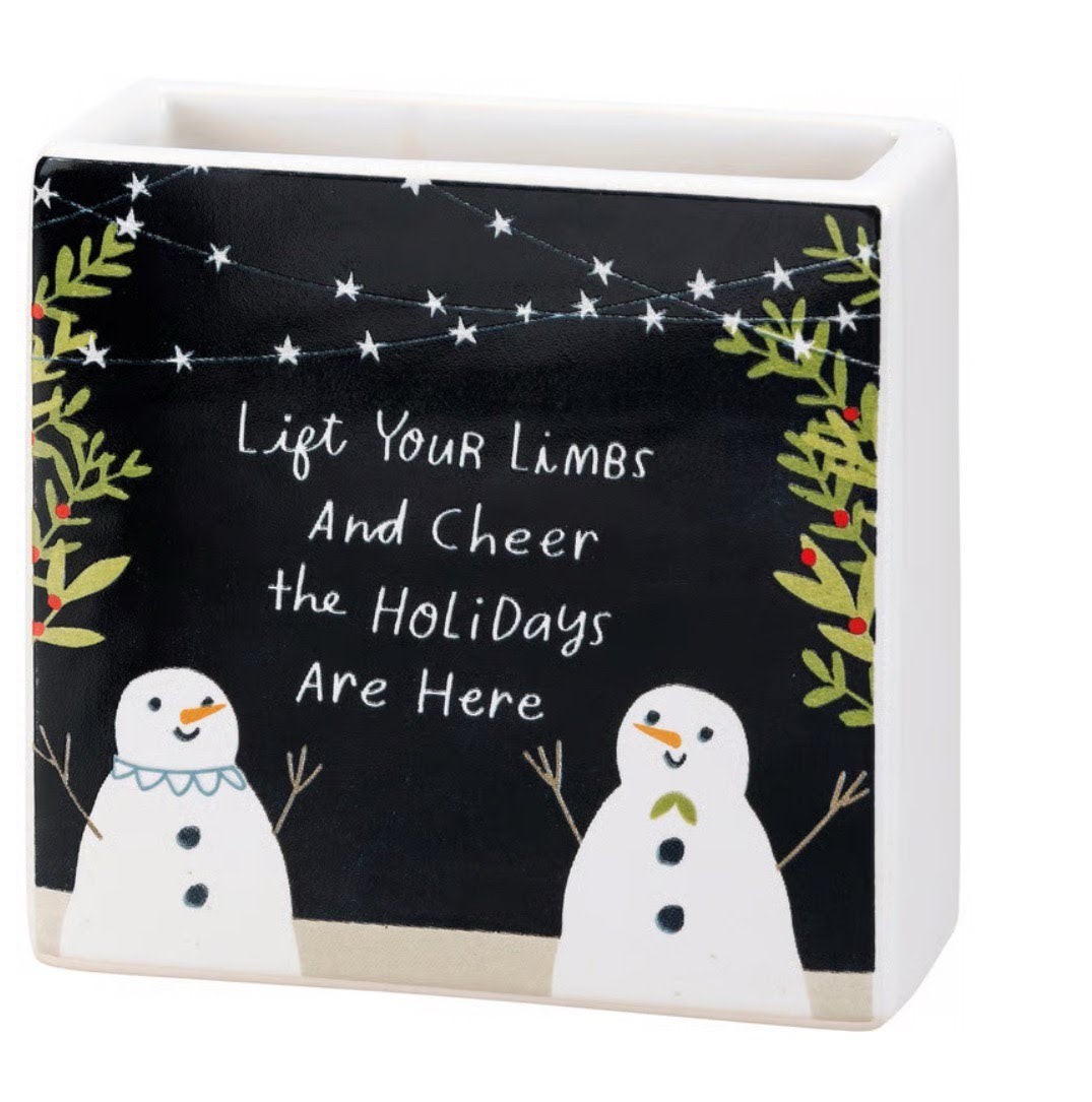Lift Your Limbs And Cheer The Holidays Are Here Vase