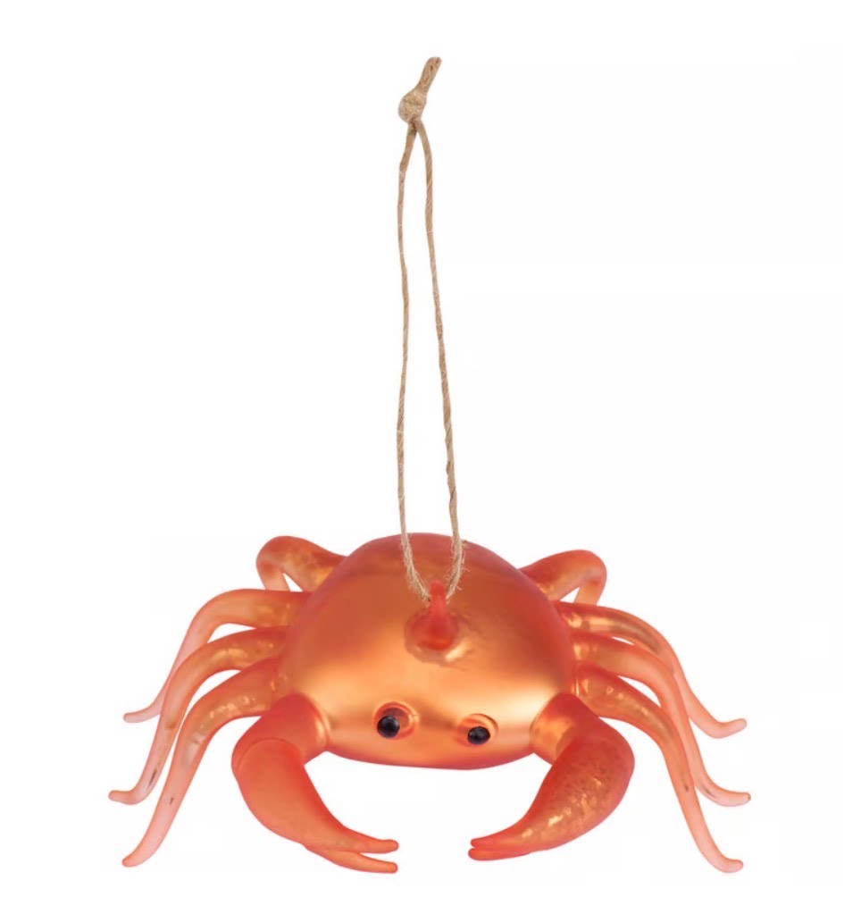 Red Crab Glass Ornament