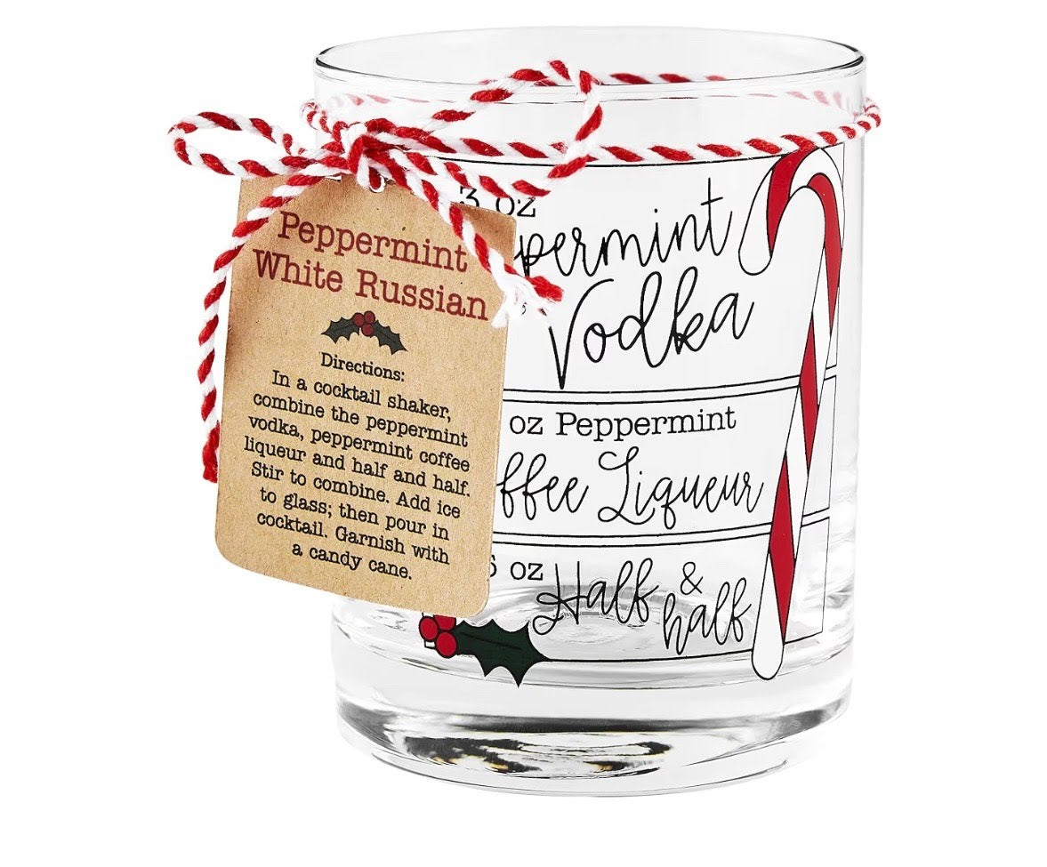Mud Pie Peppermint White Russian Cocktail Glass